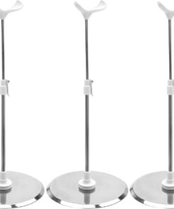 3Pcs Doll Base Stand Fit for BJD Dolls 1/3 1/4 Applicable 15.7" - 27.6" Tall, Stainless Steel Adjustable Small Display Holder Base Support Accessories for Ball Jointed Doll, for Action Figures Posing