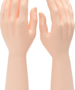 1 Pair of Male Mannequin Hand Display 12Inch for Jewelry Left Right Display Holder Bracelet Necklace Ring Stand Plastic Forearm Human Casting for Jewelry Ring Decor, Skin Color