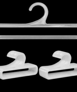 50Pcs Tea Towel Hanger for Retail Display, 7.7" Long White Multifunctional Plastic Hangers Storage Racks for Sock Storing Hanging Legging Scarf Clothes Wardrobe Ties Shawls Rings Belts Scarves