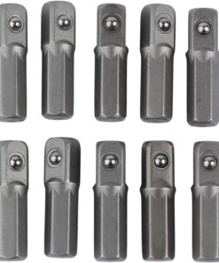 10PCS Replacement Part for M.C: Impact Socket Extension Adapter Converter Set - 1/4" Hex Shank to Square Drive 25mm | Chrome Vanadium Steel Tools for Power Drill, Driver Bit & Cordless Screwdriver