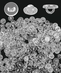 200 PCS 10mm (3/8") Diameter Shank Buttons, Round Clear Sewing Buttons, Plastic Resin Material, Transparent Color for Sewing Jewelry Decorative Wedding Decorations Dresses Shirts DIY Crafts