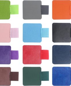 36PCS/Set Pen Loop Holder for Notebook, 12 Colors, Pencil Elastic Leather Loops Case Set with Self-Adhesive Stick On Design for Binder Journals Planners Tablet Remarkable Book Notebooks Calendars