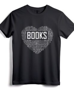 Book Lover Heart Gift Bookworm Gifts Love Reading T-Shirt - Literary Heart Design Tee for Avid Readers