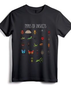 Bug T-Shirt - Educational Biology Insect Identification Types Of Insects Tee for Bug Lovers and Nature Enthusiasts
